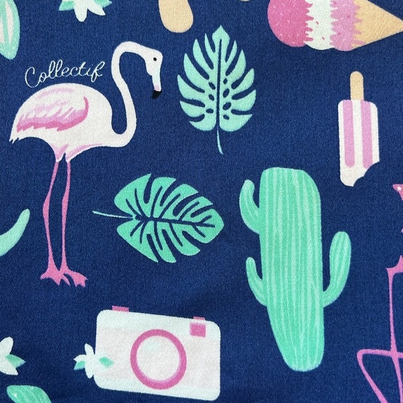 COLLECTIF Jade Summer Flamingo Swing Dress in Navy NWT Size XS - Picture 3 of 15